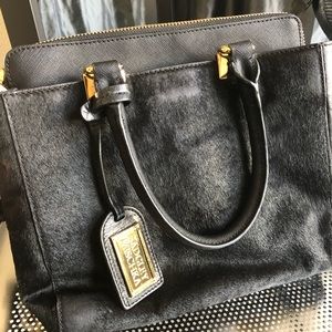 Badgley Mischka pony hair purse
